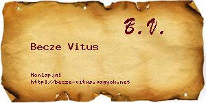 Becze Vitus névjegykártya